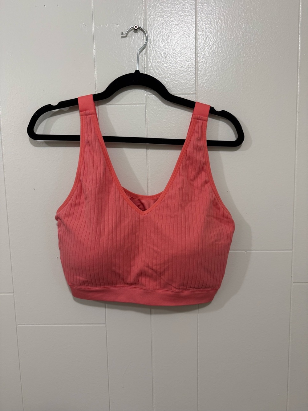 Cacique by Lane Bryant Ribbed V-Neck Bralette in Coral